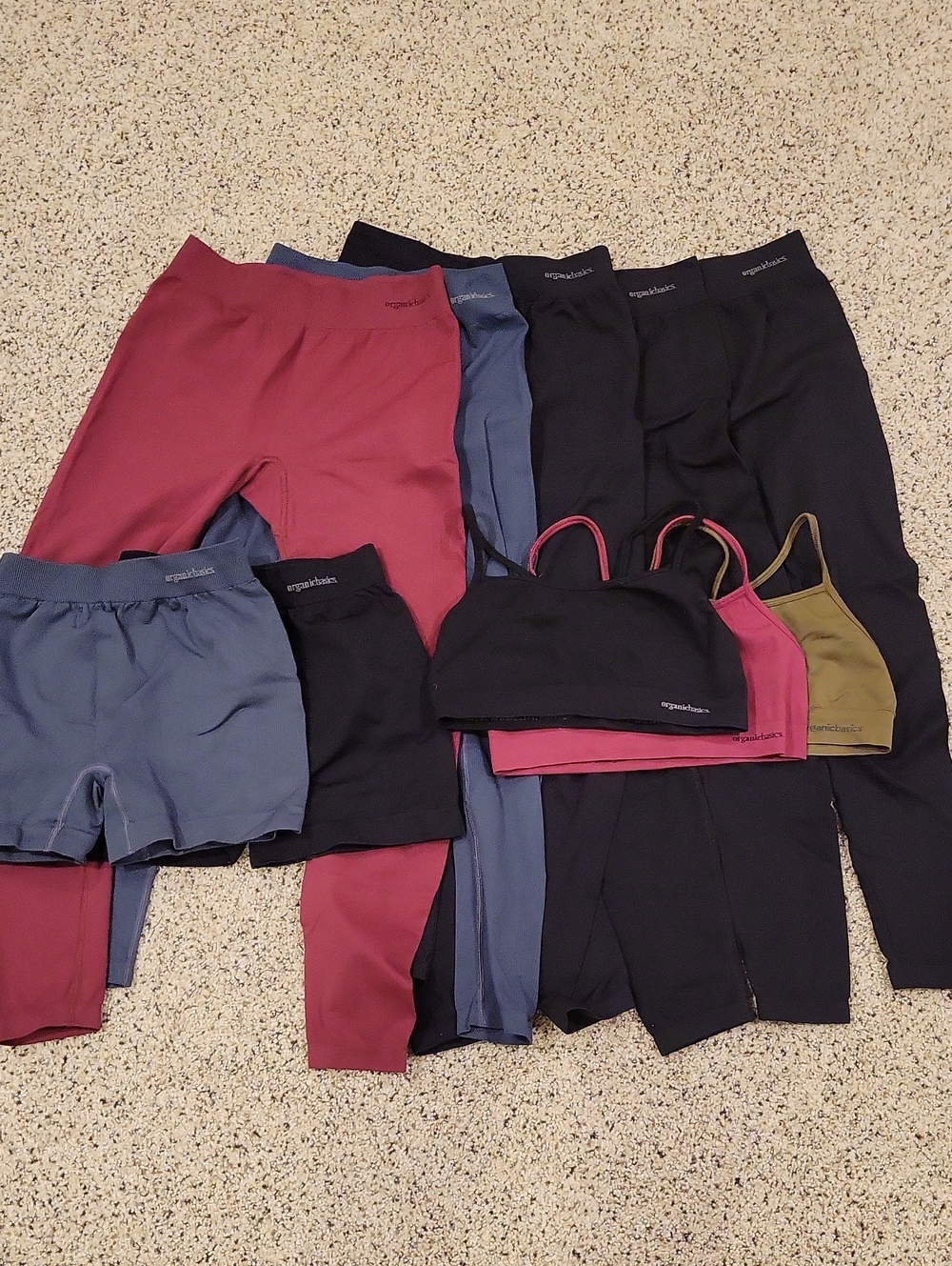 Organic Basics Activewear Workout Bundle Biker Shorts Leggings Sports Bra XS/S/M
